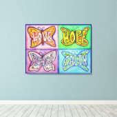 4 woorden Butterfly Wings Wrapped Canvas Painting (Insitu (Houten vloer))