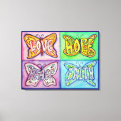 4 woorden Butterfly Wings Wrapped Canvas Painting Afdruk (Voorkant)