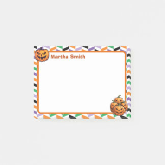 4 "x3" grijnzende jack-o'-lantaarns post-it® notes