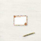 4 "x3" grijnzende jack-o'-lantaarns post-it® notes (Op bureau)