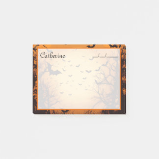 4 "x3" Vleermuizen en spookachtige bomen, oranje a Post-it® Notes