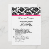 4 x5 Direction Black Damask Hot Pink Receptio Informatiekaartje (Voorkant / Achterkant)