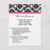 4 x5 Direction Black Damask Hot Pink Receptio Informatiekaartje (Voorkant)