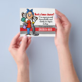 4 x5-kaart voor het schoonmaken van het huis flyer (Hand)
