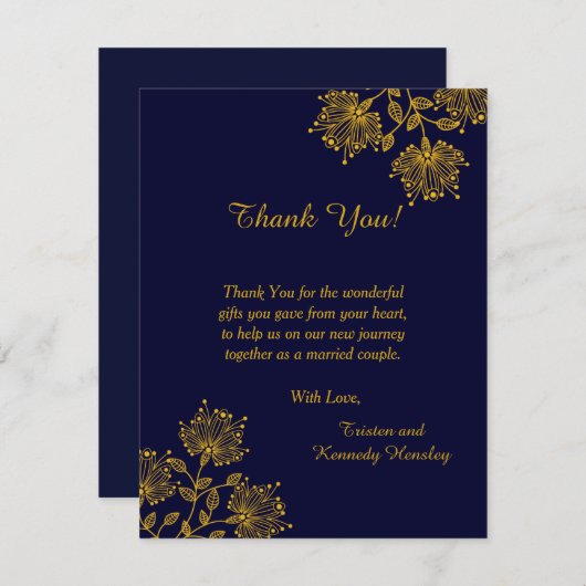 4 x5 platte dank voor uw marinekaart bedankkaart (Voorkant / Achterkant)