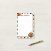 4 "x6" grijnzende jack-o'-lantaarns post-it® notes (Op bureau)