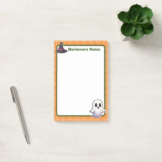4 "x6" Sinaasappel Spooky Schattige Post-it® Notes (Kantoor)