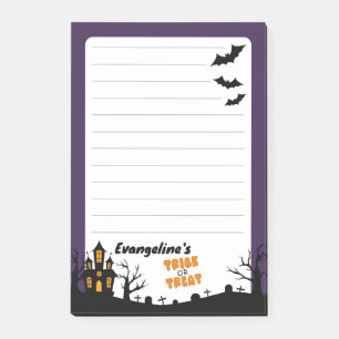 4 "x6" spookhuis en spookachtige bomen post-it® notes