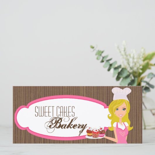 4 x9 Cadeaubon Baker Pink Cakes (Staand voorkant)