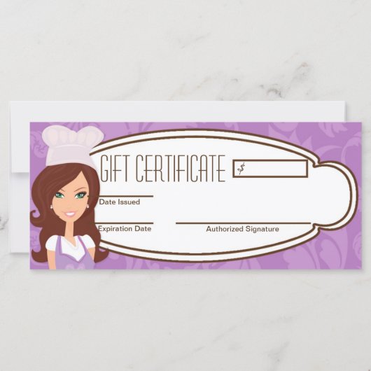 4"x9" Cadeaubon Brunette Baker Cakes (Achterkant)