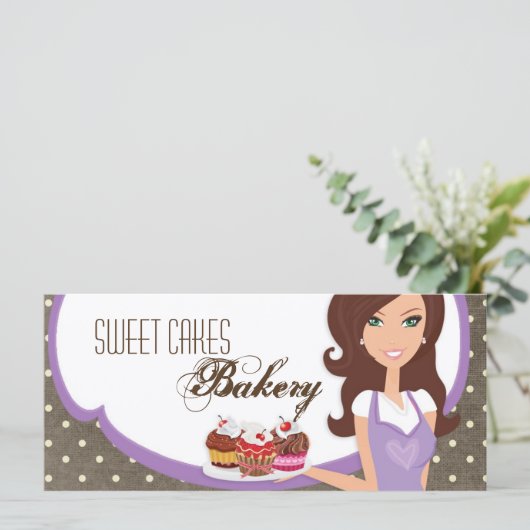 4"x9" Cadeaubon Brunette Baker Cakes (Staand voorkant)