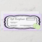 4"x9" Cadeaubon Paars Damask Spa Massage (Achterkant)