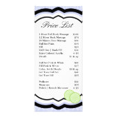 4 "x9" Prijslijst Blue Damask Spa Massage Reclamekaart (Achterkant)