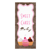 4 "x9" Prijslijst Cup Cakes Bakkerij Sweet Treats Reclamekaart (Voorkant)