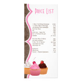 4 "x9" Prijslijst Cup Cakes Bakkerij Sweet Treats Reclamekaart (Achterkant)