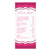 4"x9" Prijslijst warmroze catering Reclamekaart (Achterkant)