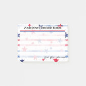 4" x 3" Patriottische blauwe & rode sterren en str Post-it® Notes (Voorkant)