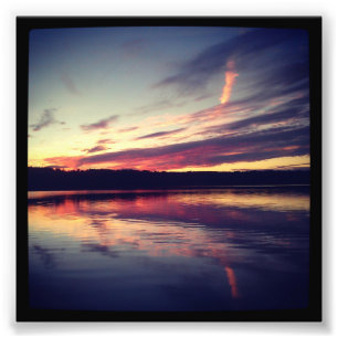 4 x 4-inch Instagram afdrukken: Sunset on a Lake Foto Afdruk