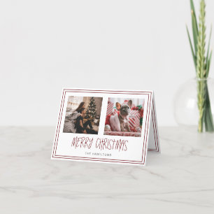 4 x 5,6-inch Tented Merry-kerstminimalist Feestdagen Kaart