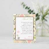 4 x 5 FLAT Bedankkaart Lente Roze/Groene Bloemen (Staand voorkant)