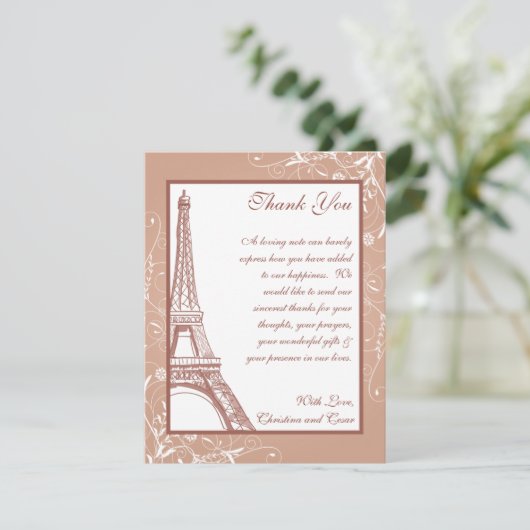 4 x 5 FLAT Hartelijk dank Kaart Floral Spiral in P (Staand voorkant)