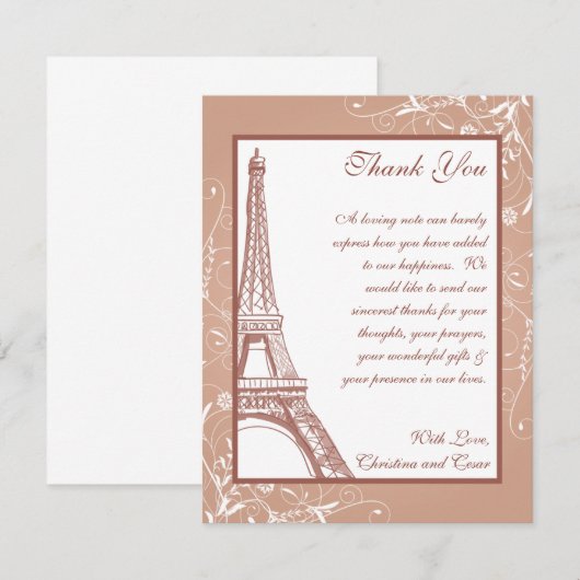 4 x 5 FLAT Hartelijk dank Kaart Floral Spiral in P (Voorkant / Achterkant)