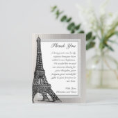 4 x 5 FLAT - Hartelijk dank voor de zwarte Eiffelt Bedankkaart (Staand voorkant)
