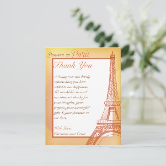 4 x 5 FLAT - Hartelijk dank voor uw kaart Parijs P (Staand voorkant)