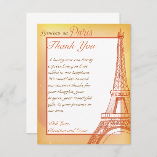 4 x 5 FLAT - Hartelijk dank voor uw kaart Parijs P (Voorkant / Achterkant)