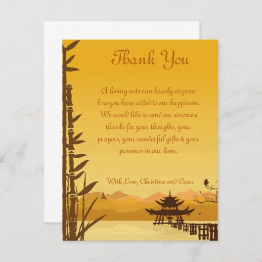 4 x 5 FLAT Hartelijk dank voor uw kaart Zonnezonet (Voorkant / Achterkant)