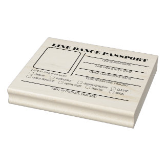 4" x 5" LINE DANCE PASSPORT ID Rubber Stamp Rubberstempel