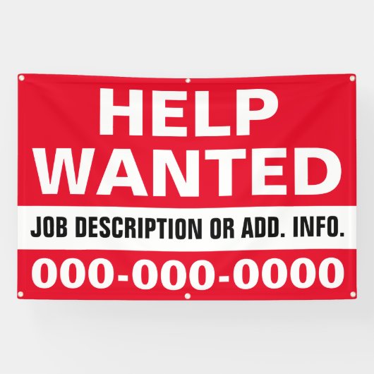 4' X 6' Help Gezochte banner (Horizontaal)