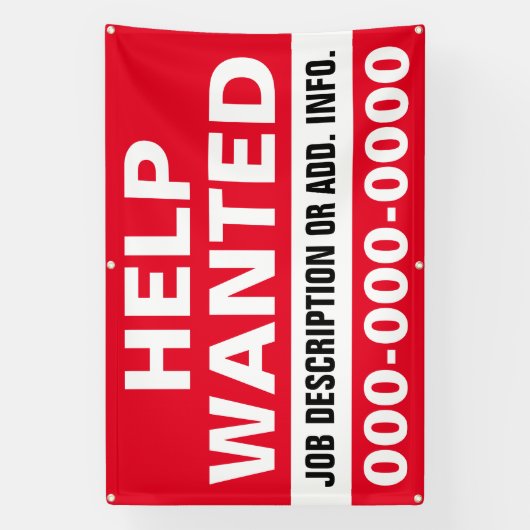 4' X 6' Help Gezochte banner (Verticaal)