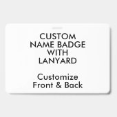 4" x 6" Naambadge met koord blanco Badge (Voorzijde)