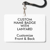 4" x 6" Naambadge met koord blanco Badge (Achterkant met lanyard)