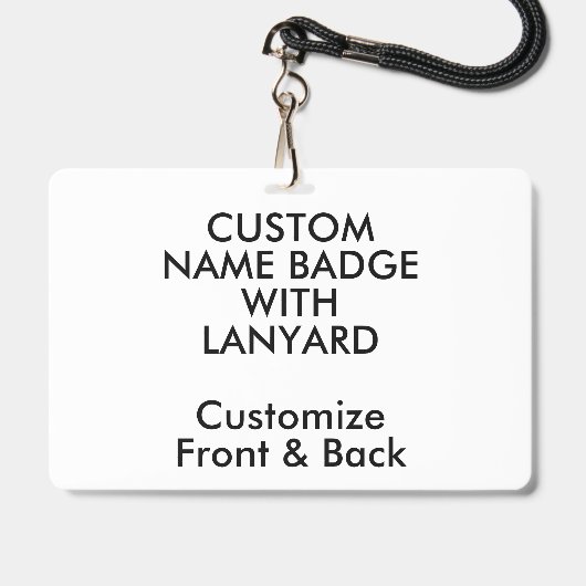 4" x 6" Naambadge met koord blanco Badge (Voorzijde met lanyard)