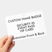 4" x 6" Naambadge op maat, blanco sjabloon ID kaar Badge (Handheld)