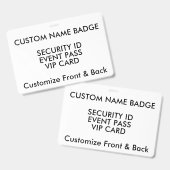 4" x 6" Naambadge op maat, blanco sjabloon ID kaar Badge (Voor- en achterkant)