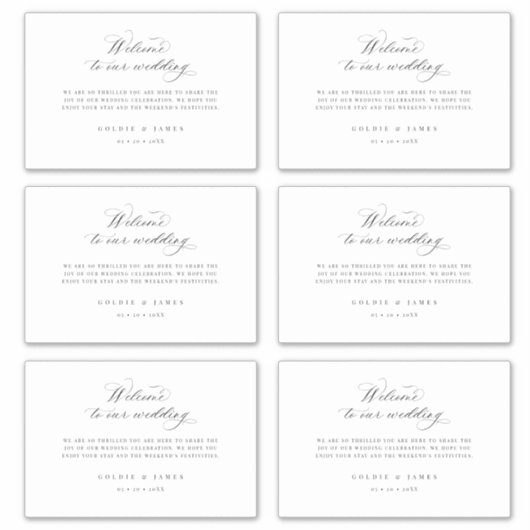 4 x 6 welkomstcadeaubonnen Hotel Bag Stickers (Voorkant)