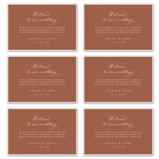 4 x 6 welkomstcadeaubonnen Hotel Bag Stickers (Voorkant)