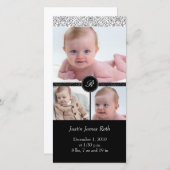 4 x 8 Fotokaart Elegant Wit (V) Aankondiging (Voorkant / Achterkant)