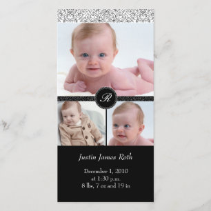 4 x 8 Photo Card Elegant White (V) Aankondiging