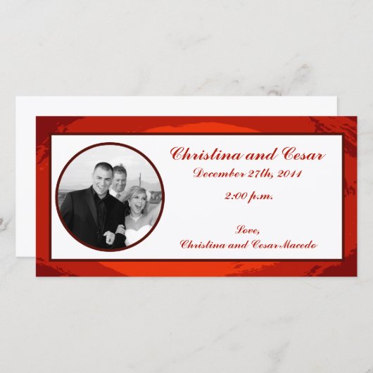 4 x 8 Verloving foto aankondiging rode zonsonderga (Voorkant / Achterkant)