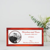 4 x 8 Verloving foto aankondiging rode zonsonderga (Staand voorkant)