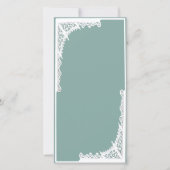 4 x 8 WEDDINVITATIE, BLAUWGROEN EN WITTE (Voorkant)