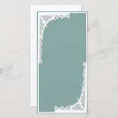 4 x 8 WEDDINVITATIE, BLAUWGROEN EN WITTE (Voorkant / Achterkant)