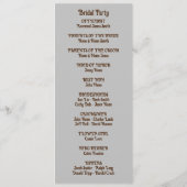 4"X 9,25"Huwelijksprogramma beide kantentekst Programmakaart (Achterkant)