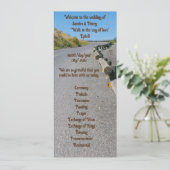 4"X 9,25"Huwelijksprogramma beide kantentekst Programmakaart (Staand voorkant)