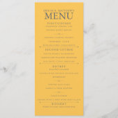 4 x 9-inch Daffodil Yellow WeddenMenu Menu (Voorkant)