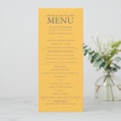 4 x 9-inch Daffodil Yellow WeddenMenu Menu (Staand voorkant)